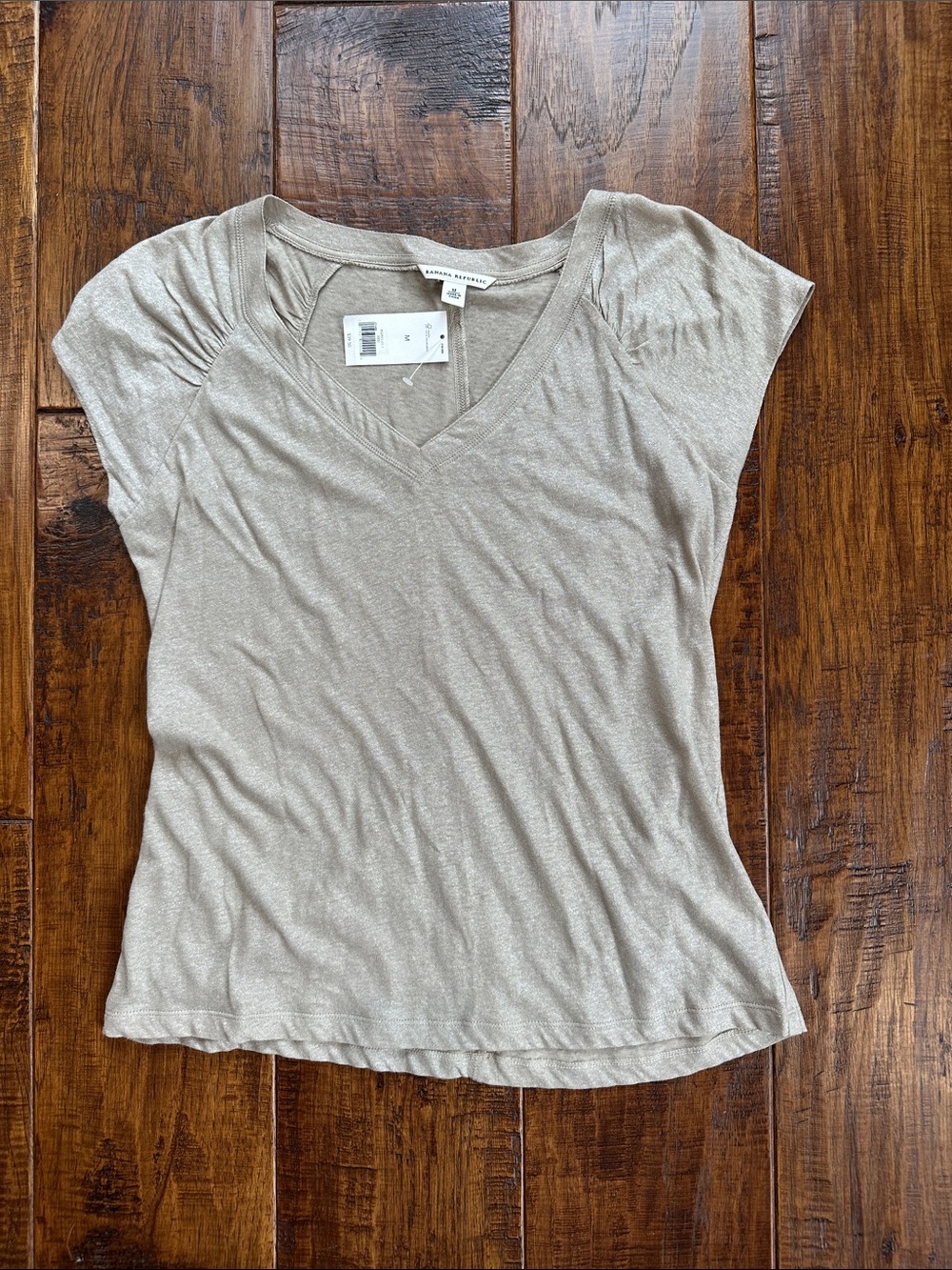 Banana Republic Taupe V-Neck Short Sleeve Tee